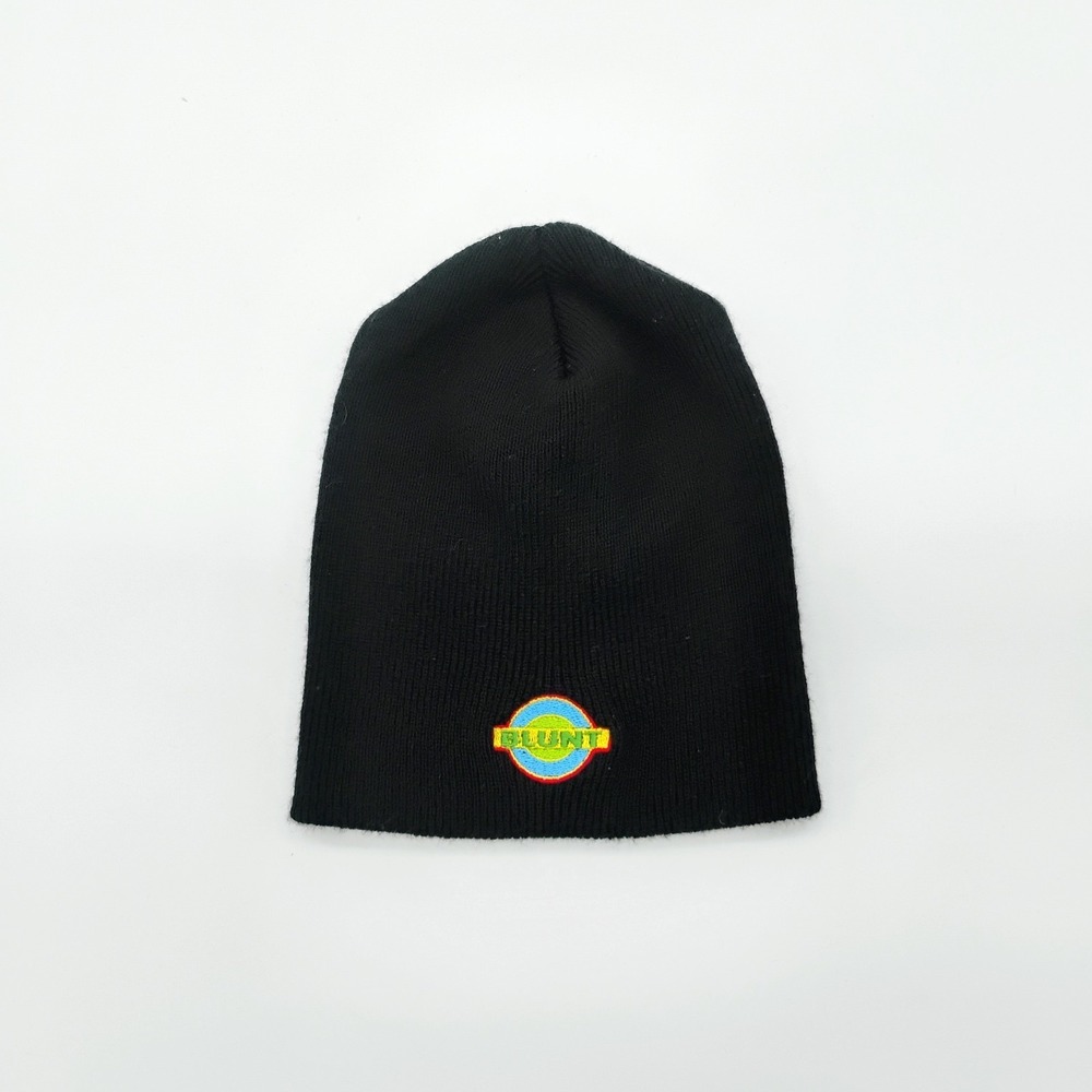 BLUNT Streetwear Black Beanie Direct Embroidery VINTAGE HAT Skateboarding 1990's